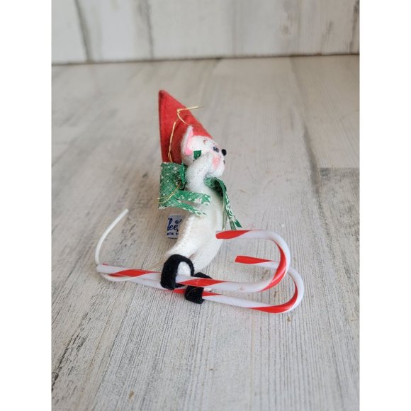 Annalee 1998 skiing mouse scarf mini xmas snowflake - Picture 6 of 6